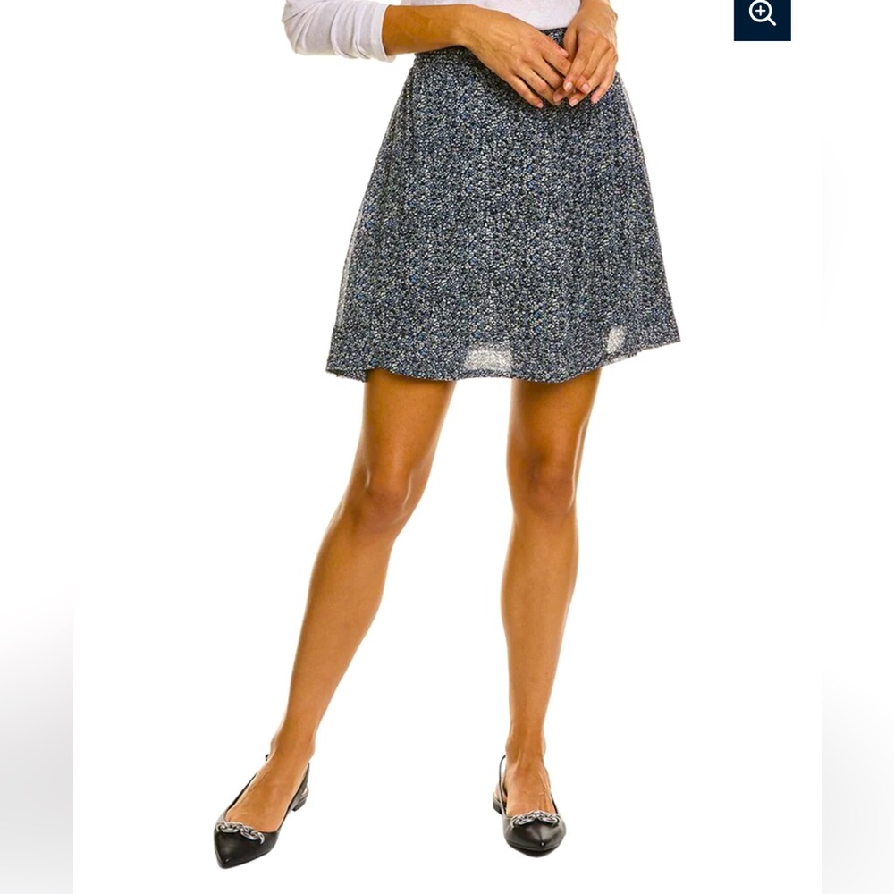 Ganni Printed Georgette Skirt in Phantom NWT
